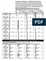 Adult Membership Inventory Worksheet - Combined Varsity Teams PDF