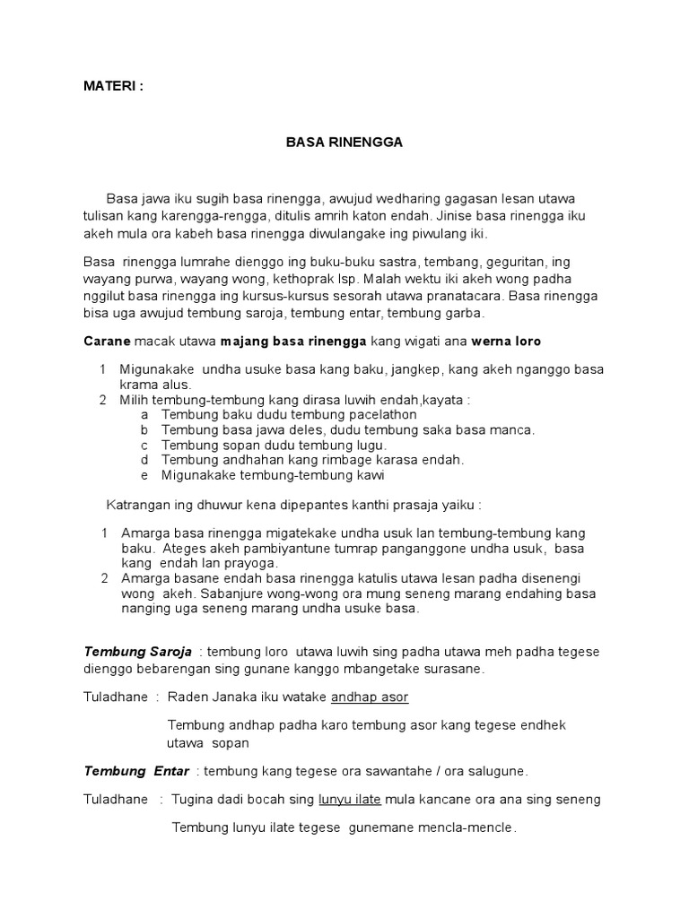 Materi Basa Rinengga Pdf