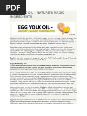 Egg Yolk Oil Inflammation Topical Medication