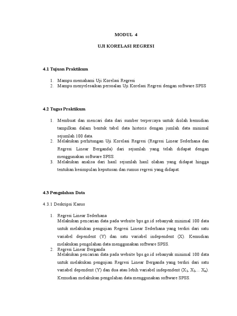 Laporan Korelasi Regresi