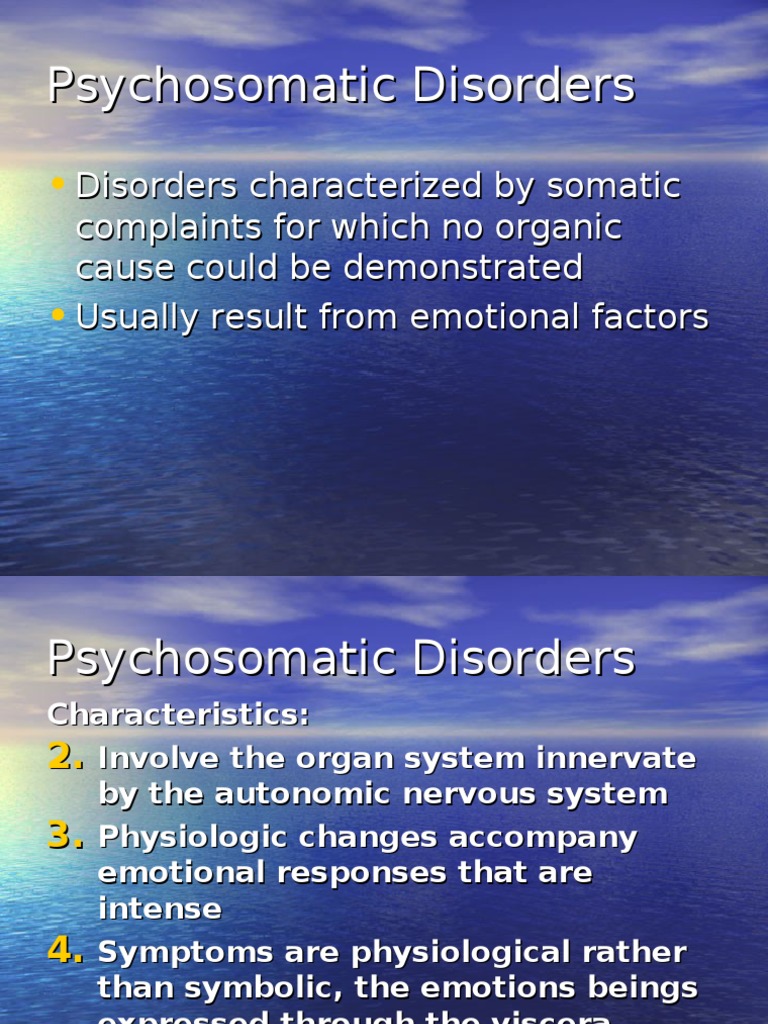Psychosomatic Disorders PDF | PDF | Psychopathology | Psychology