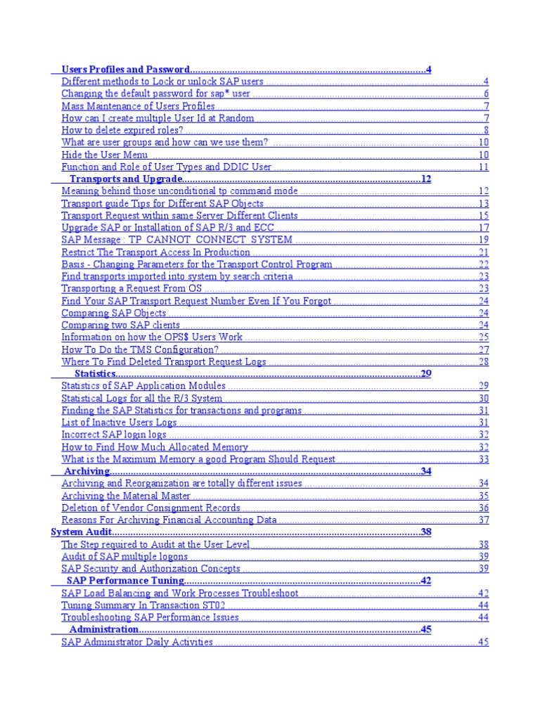 SAP User Management and Auditing Guide | PDF | Technology & Engineering