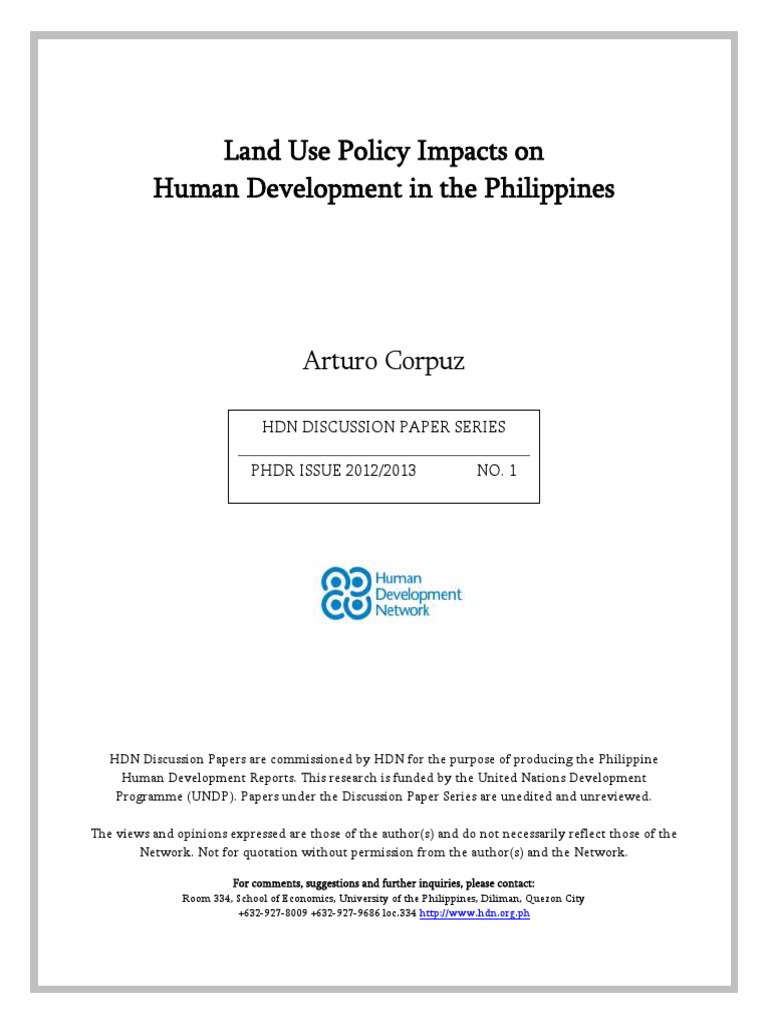 Land Use Policy Impacts On Human Development in The Phils | PDF ...