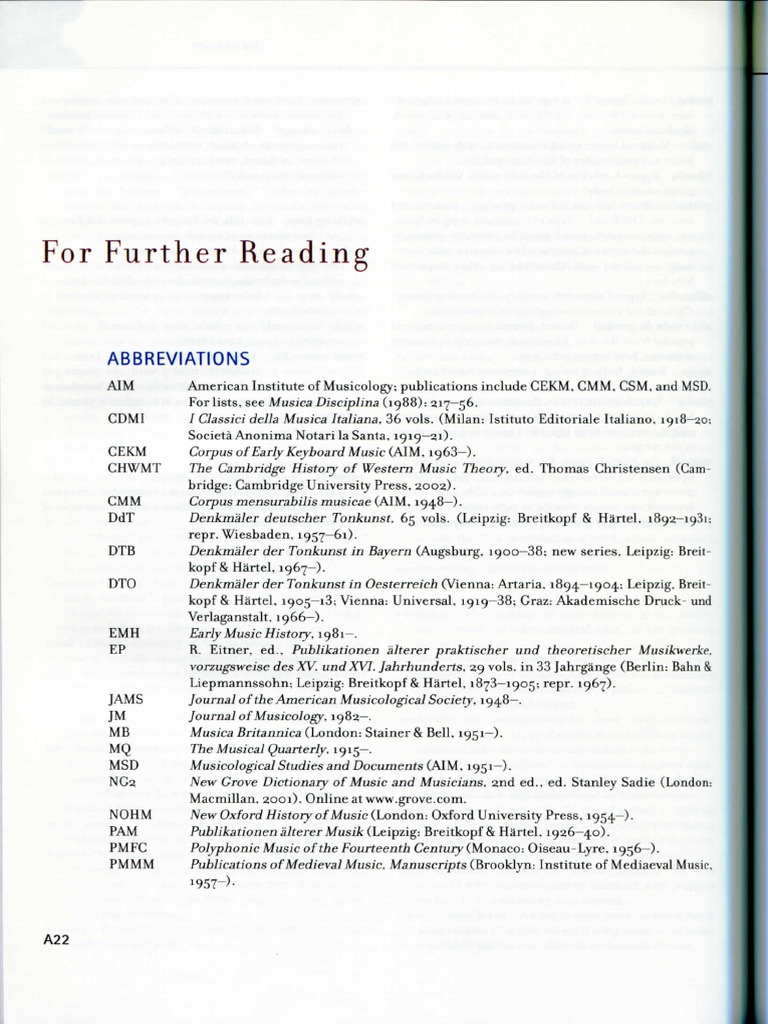 For Further Reading.A22 33 | PDF