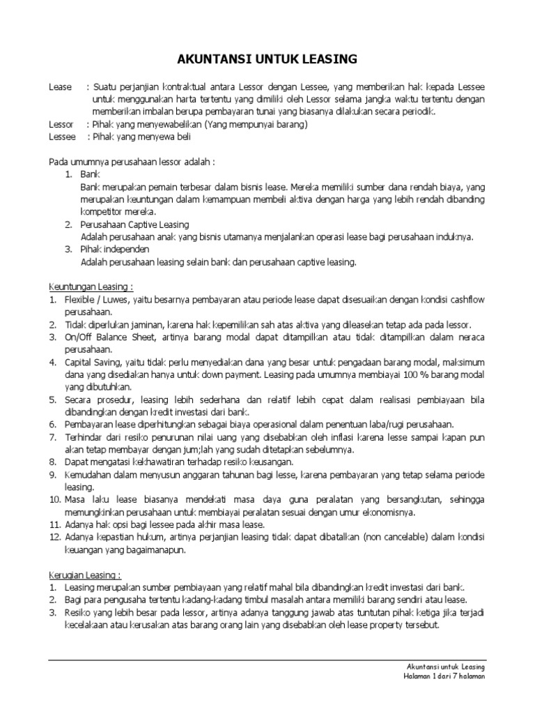 Akuntansi Leasing: Panduan Lengkap | PDF | Bisnis