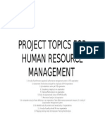 Project Topics For Human Resource Management :D