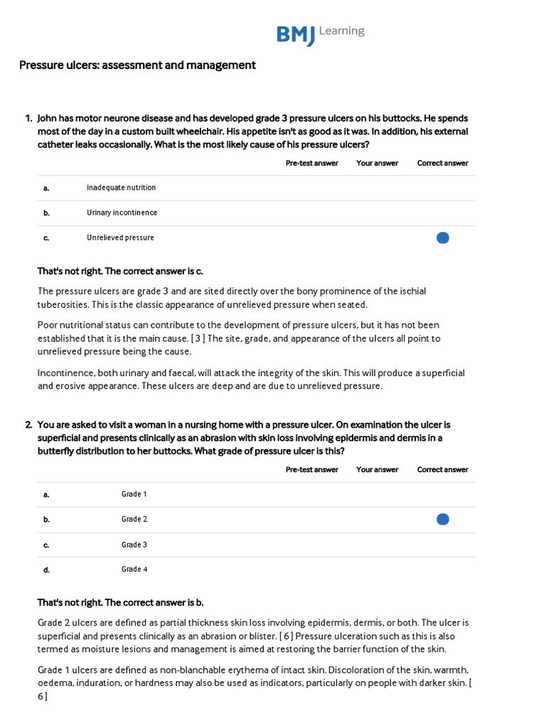 Pressure Ulcers: Assessment and Management | PDF | Cutaneous Conditions ...