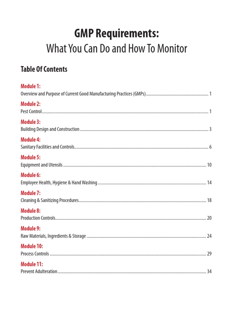 GMP Requirements PDF Hvac Refrigerator