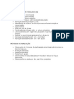 Metodos de Avaliacao e Procedimentos Metodoloogicos - Espanhol