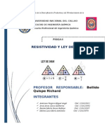 Informe de Fisica II - Resistividad y Ley de Ohm