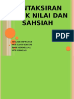 Pentaksiran Aspek Nilai Dan Sahsiah