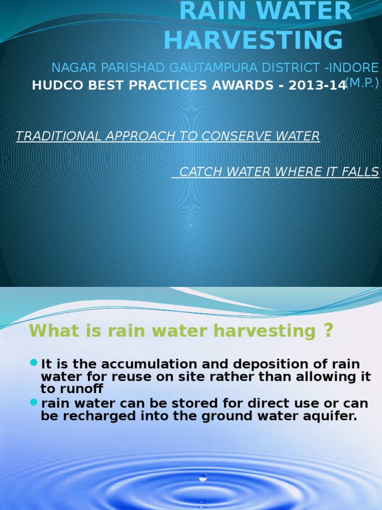 Rain Water Harvesting in Gautampura | PDF | Groundwater | Rain