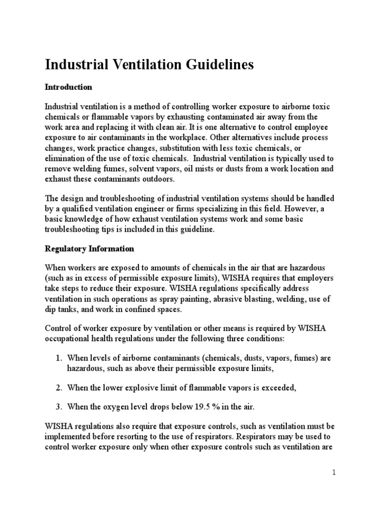Industrial Ventilation Guidelines PDF Ventilation (Architecture