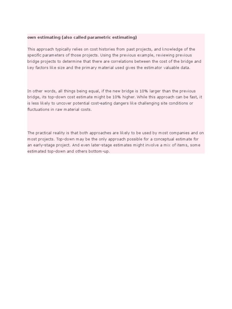 Parametric Estimating in Cost Analysis | PDF