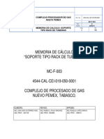 Análisis y diseño del soporte tipo rack de tuberías para el complejo procesador de gas nuevo Pemex