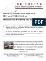 Opportunity of Voluntary Humanitarian Work at PDH Lomé TOGO Is SA