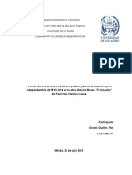 La Lucha de Clases Como Fenómeno Político y Social Durante La Época Independentista de 1813-1814 en La Obra Literaria Boves "El Urogallo" de Francisco Herrera Luque