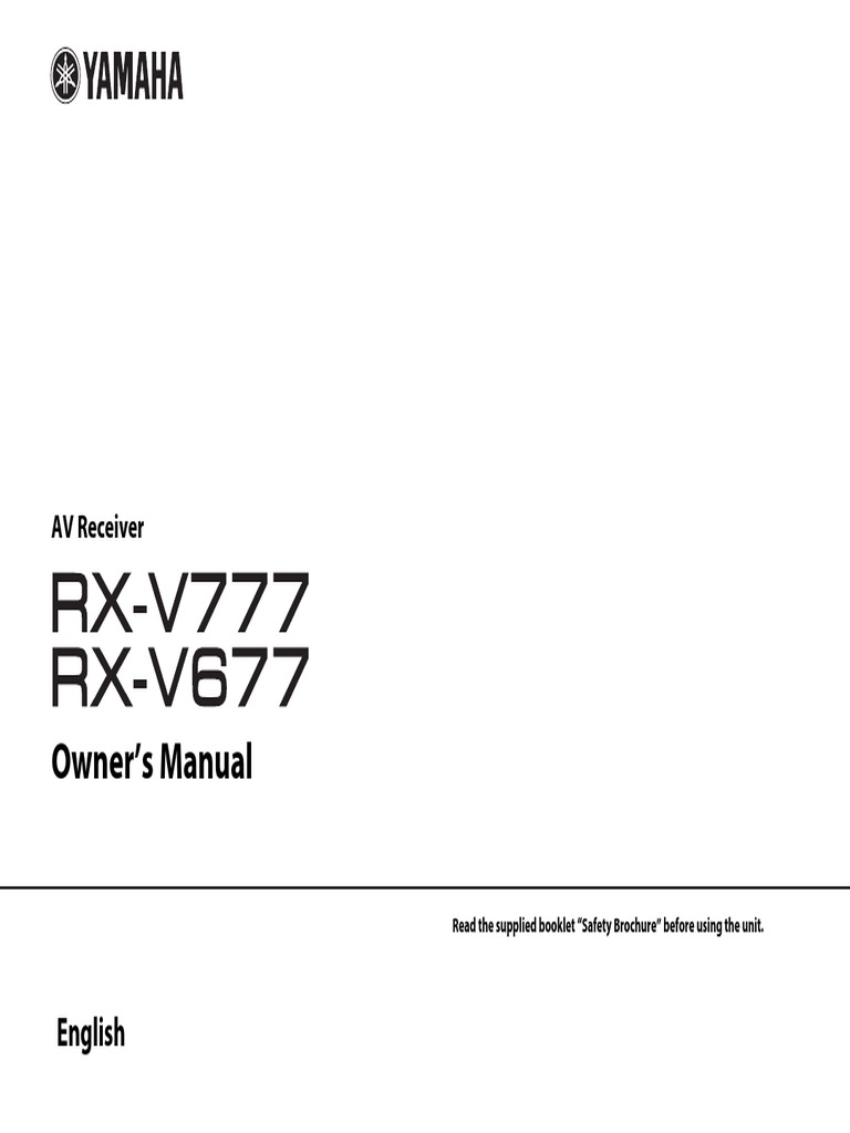 Yamaha RXV677 Manual PDF Hdmi Loudspeaker
