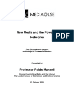 New Media and The Power of Networks: First Dixons Public Lecture and Inaugural Professorial Lecture