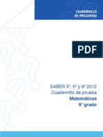 Cuadernillo Prueba SABER Matemáticas 9 año 2012 