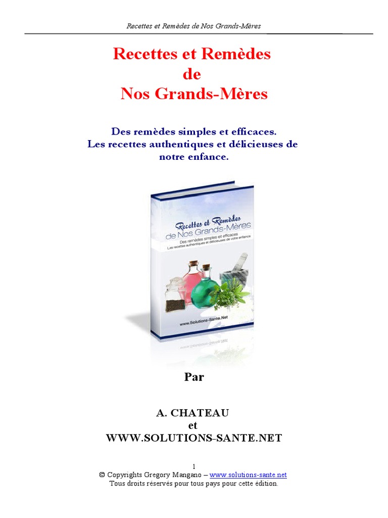 Extrait Du Guide Des Recettes Et Remèdes de Nos Grands-Mères | PDF ...