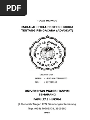 Makalah Etika Profesi Hukum Tentang Pengacara