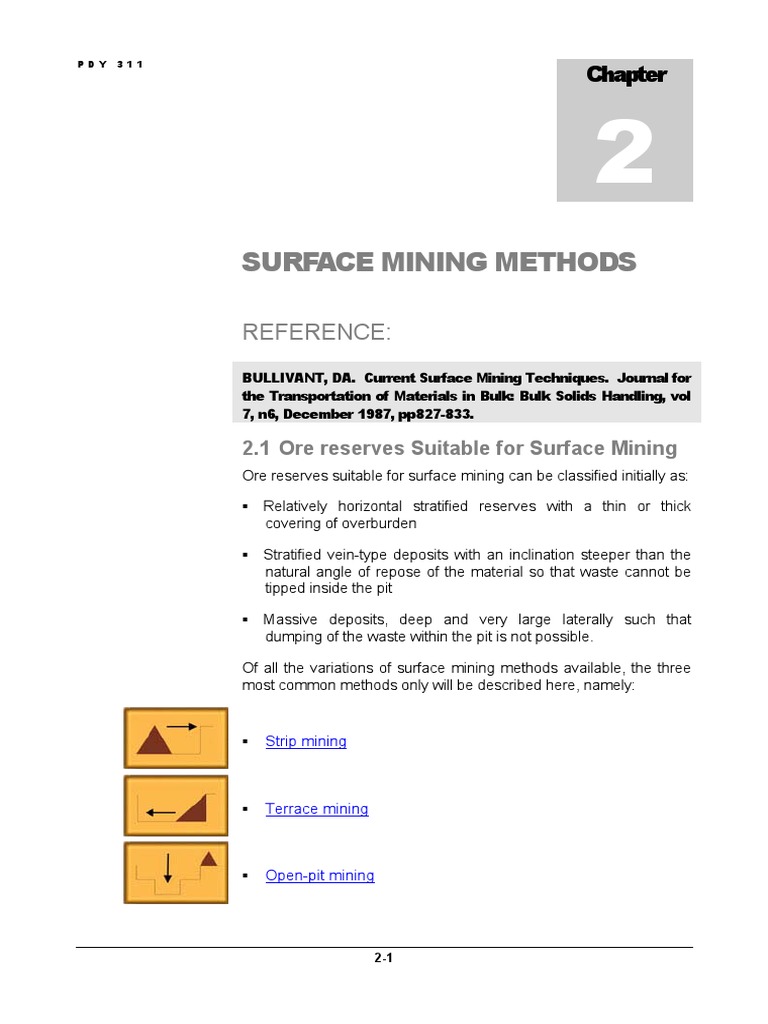 Overview of Surface Mining Methods | PDF | Coal Mining | Surface Mining