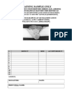 Training Sample Only: Macro Instruction/Report Sheet (I.D: Am1031)