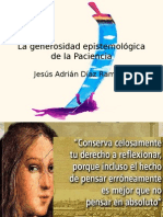 Sobre La Generosidad Epistemológica de La Paciencia.