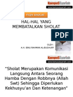 Hal Membatalkan Sholat