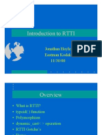 Introduction To RTTI: Jonathan Hoyle Eastman Kodak 11/30/00