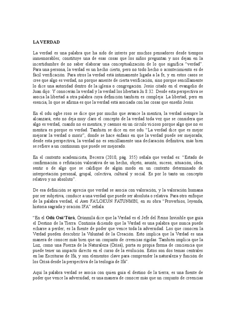 La complejidad de la verdad y su percepción | PDF | Verdad | Palabra