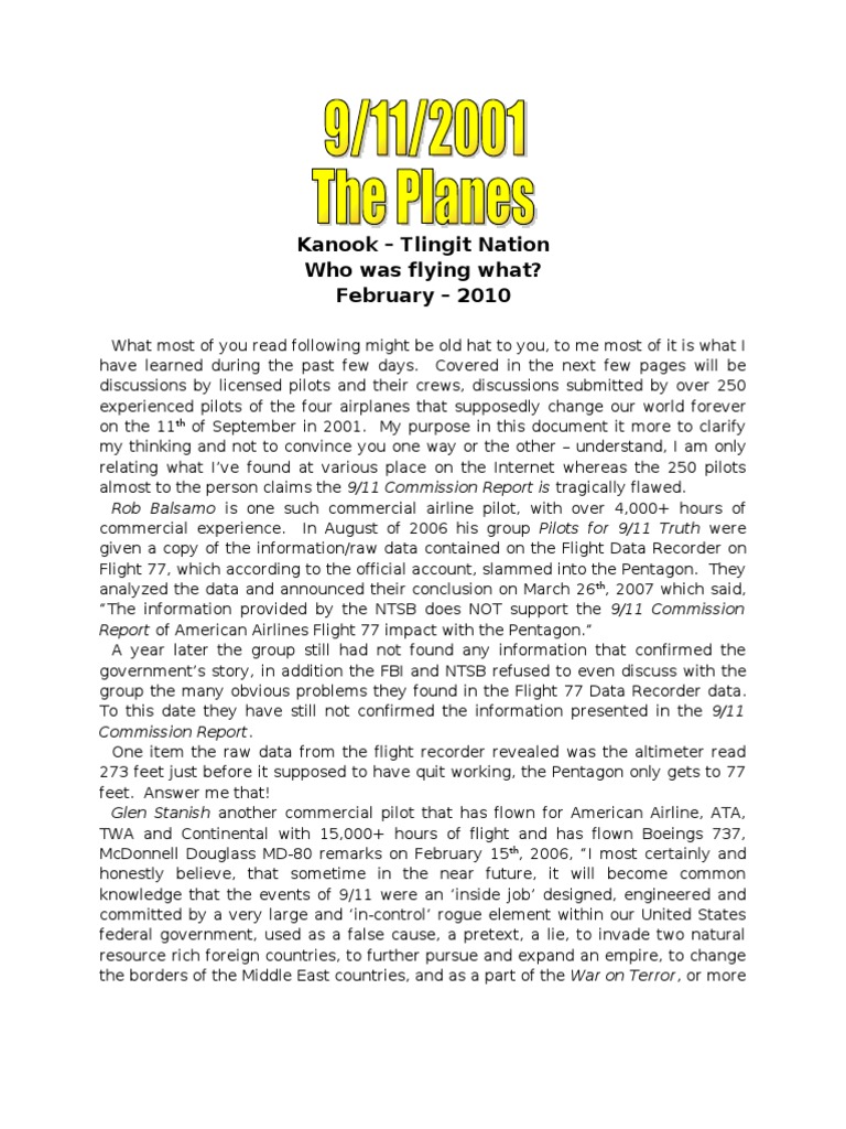 9/11 Pilot Testimonies and Controversies | PDF | American Airlines ...