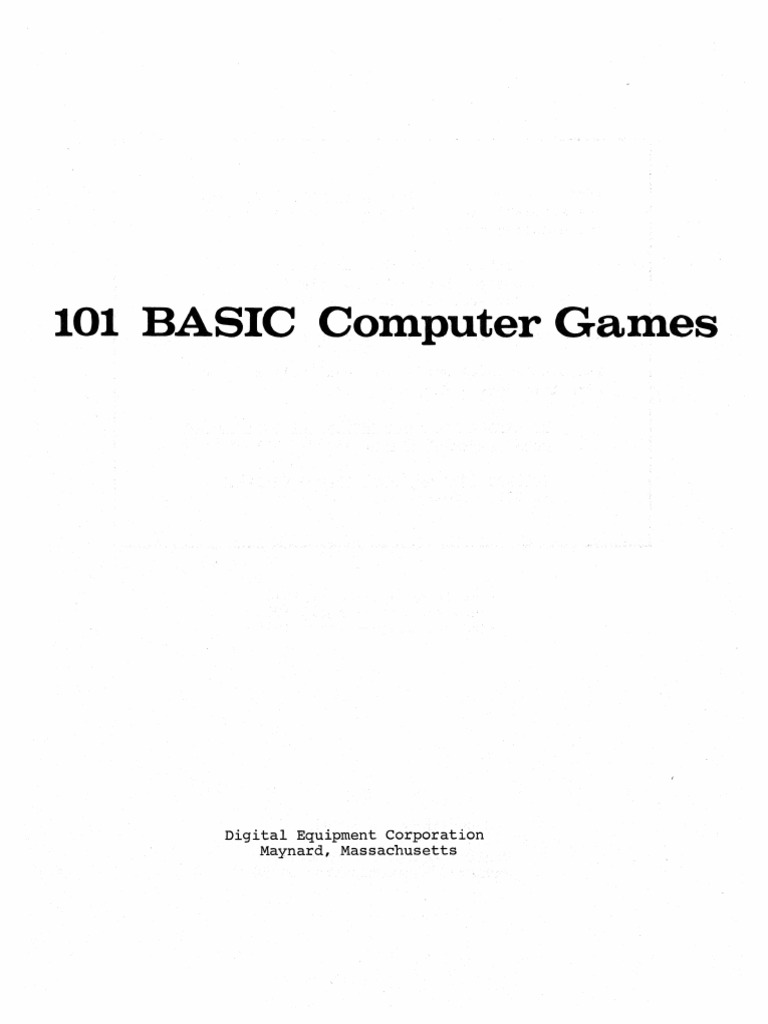 101 BASIC Computer Games Mar75 PDF String Science) Goat