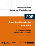 RUBÉN LÓPEZ CANO, ÚRSULA SAN CRISTÓBAL - Investigación Aritística en Música. Problemas, Experiencias y Propuestas