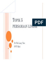 Topik 5 Persamaan Linear