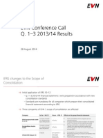 EVN Conference Call Q. 1-3 2013/14 Results: 28 August 2014