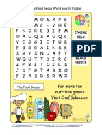 Word Search Nutrition Puzzle Children Food Groups