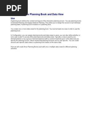 Creating the Planning Book