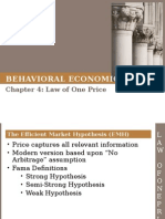 Behavioral Economics: Chapter 4: Law of One Price