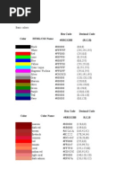 RGB Color Chart