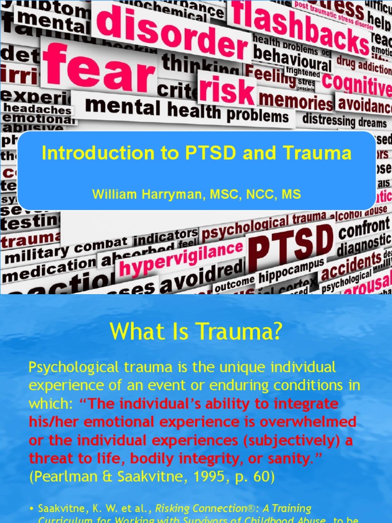 Intro to PTSD and Trauma Attachment Theory Psychological Trauma