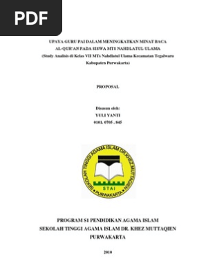Proposal Skripsi Upaya Guru Pai Dalam Meningkatkan Minat Baca Alquran