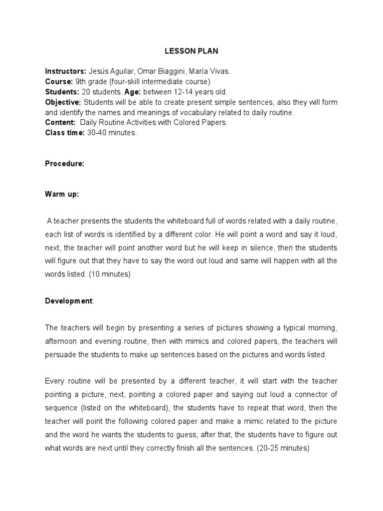 Lesson Plan Silent Way | PDF