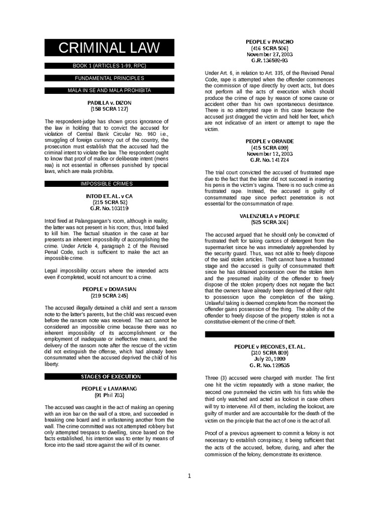 criminal law case study examples pdf