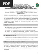 Edital Mestrado Profissional Em Planejamento e Políticas Públicas