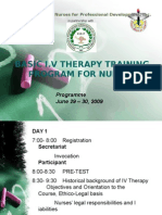 Basic I.V Therapy Training Program For Nurses: Programme June 29 - 30, 2009