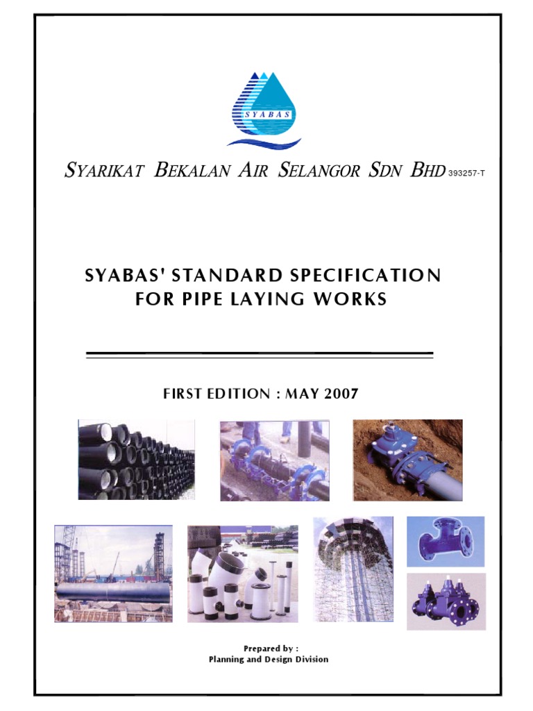 Syabas Specification 2007 | PDF | Concrete | Pipe (Fluid Conveyance)