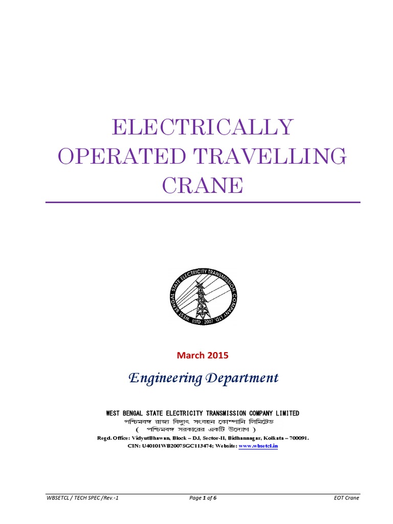 Eot Crane | PDF | Crane (Machine) | Power Inverter