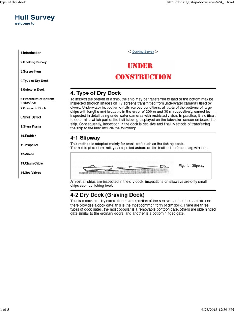 Hull Survey: 4. Type of Dry Dock | PDF | Ships | Industries